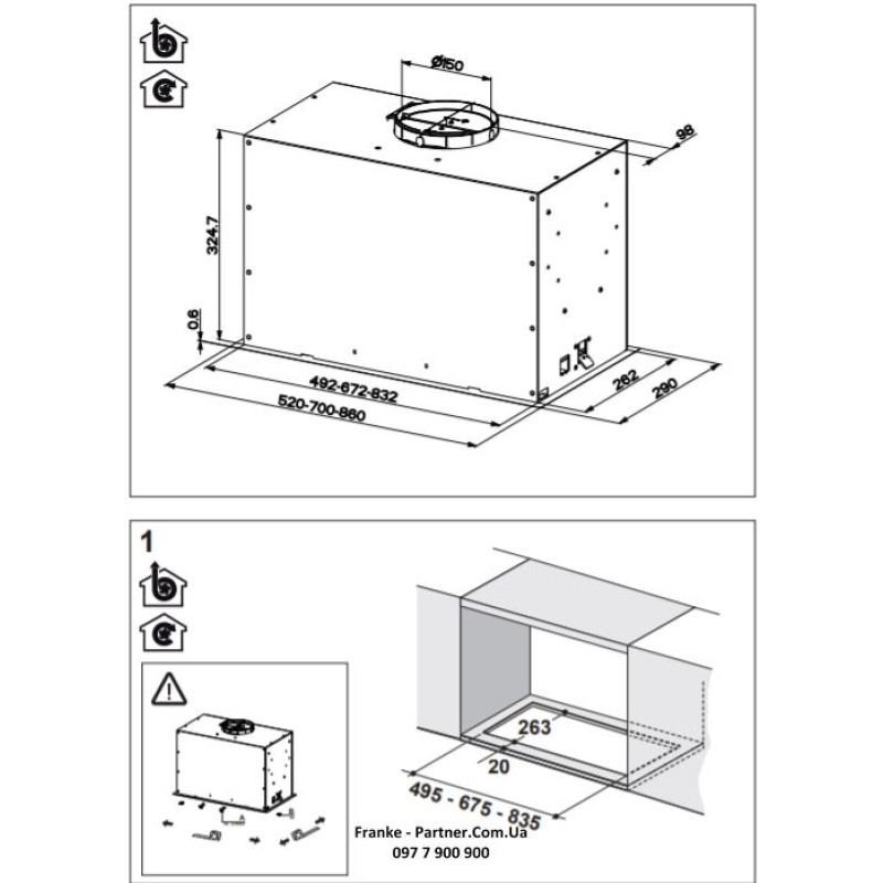 Franke Витяжкавбудовувана Box Flush EVO чорний (3050665365)