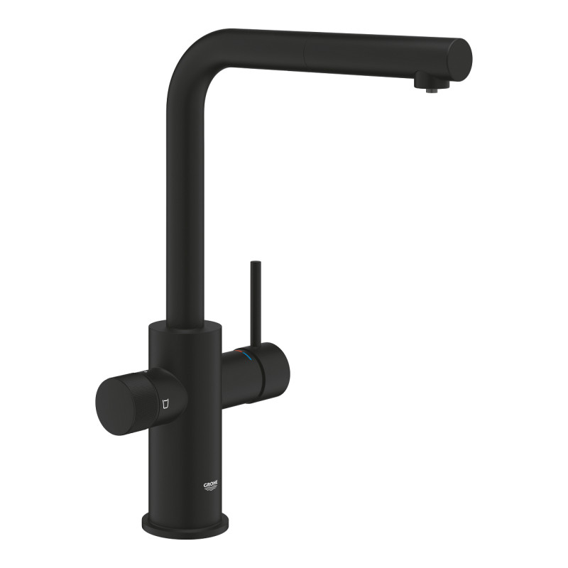 Grohe 30590KF0 Blue Pure Minta Змішувач для кухні для подачі технічної і фільтрованої води, phantom black (30590KF0)