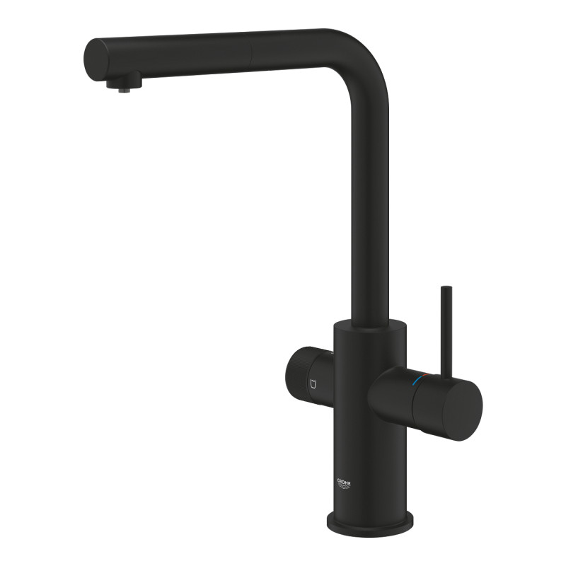 Grohe 30590KF0 Blue Pure Minta Змішувач для кухні для подачі технічної і фільтрованої води, phantom black (30590KF0)