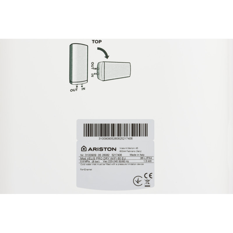 ARISTON Бойлер 80 л. VELIS PRO DRY WIFI 80 EU (3100909)
