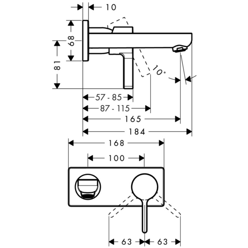 Hansgrohe Metris S Змішувач для раковини, одноважiльний, (31162000)