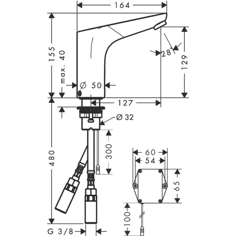 Hansgrohe Focus Змішувач для раковини безконтактний, (31172000)