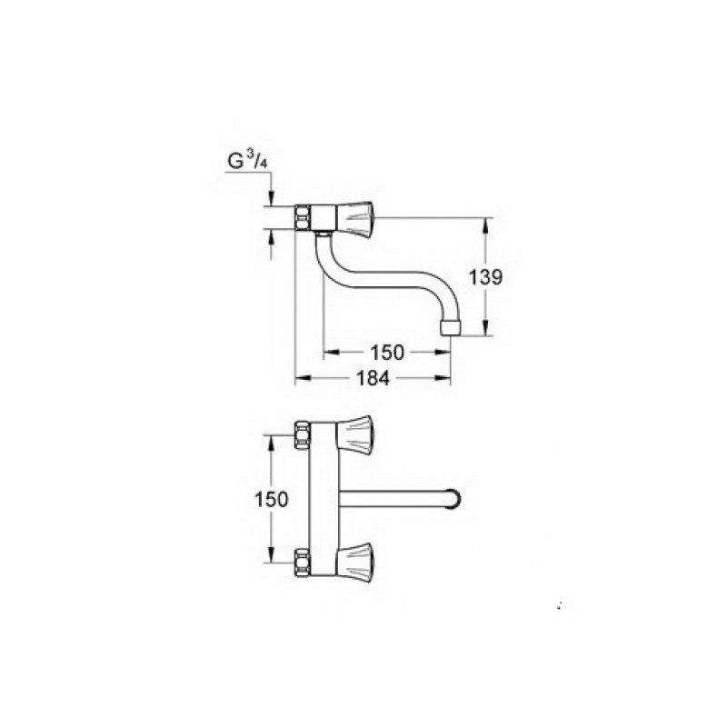 Grohe Costa L Смеситель для кухни, двухвентильный, (31182001)