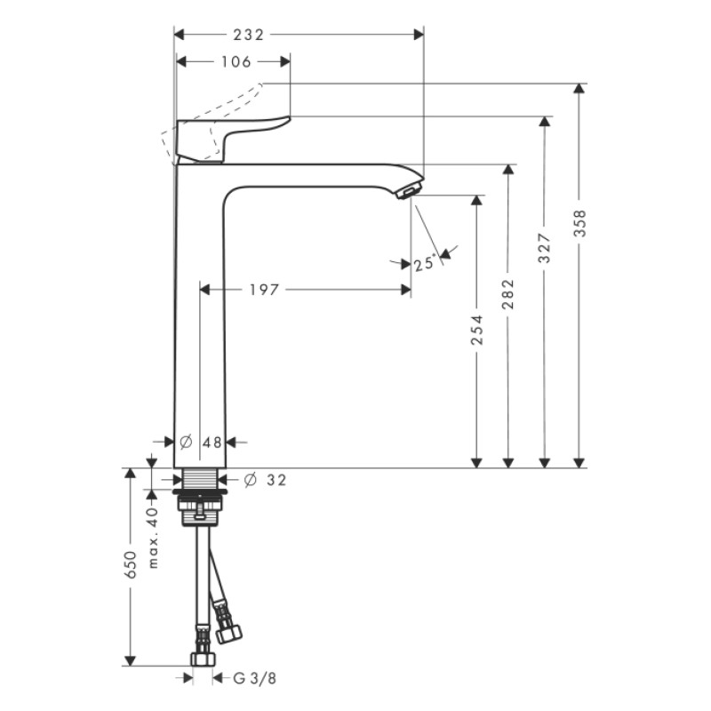 Hansgrohe Metris Змішувач для раковини, одноважiльний, (31184000)