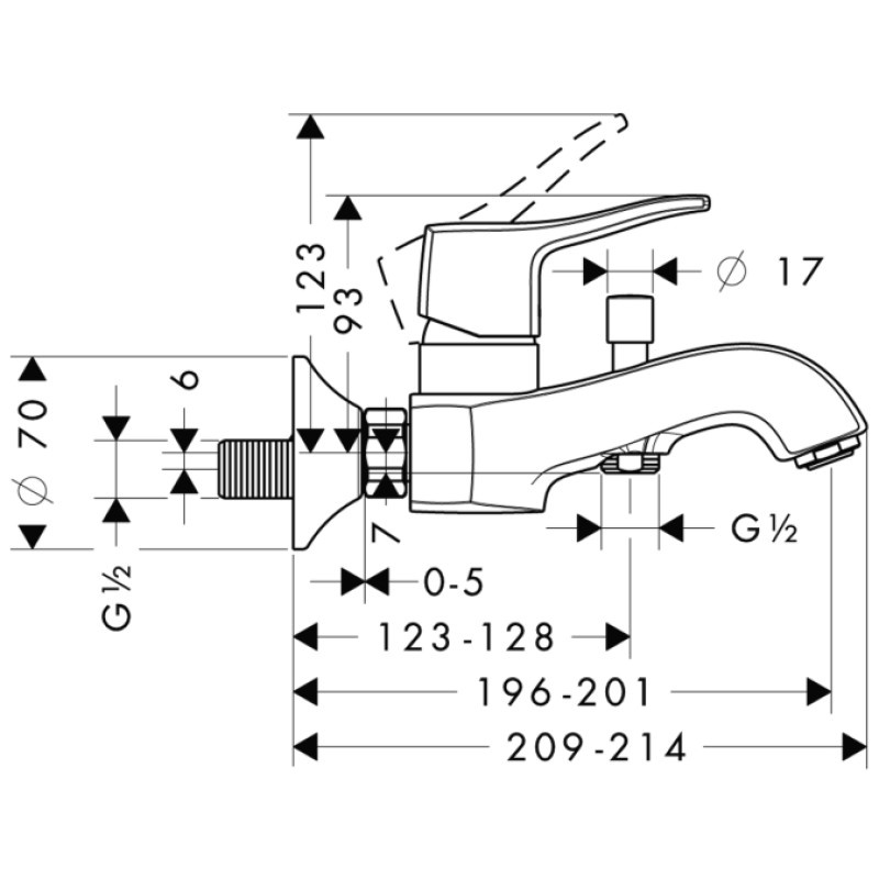 Hansgrohe Змішувач для ванни Metris Classic (31478000)