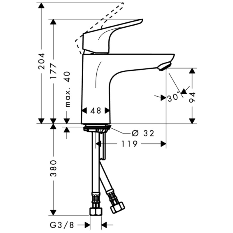 Hansgrohe Focus Змішувач для раковини, одноважiльний, (31517000)