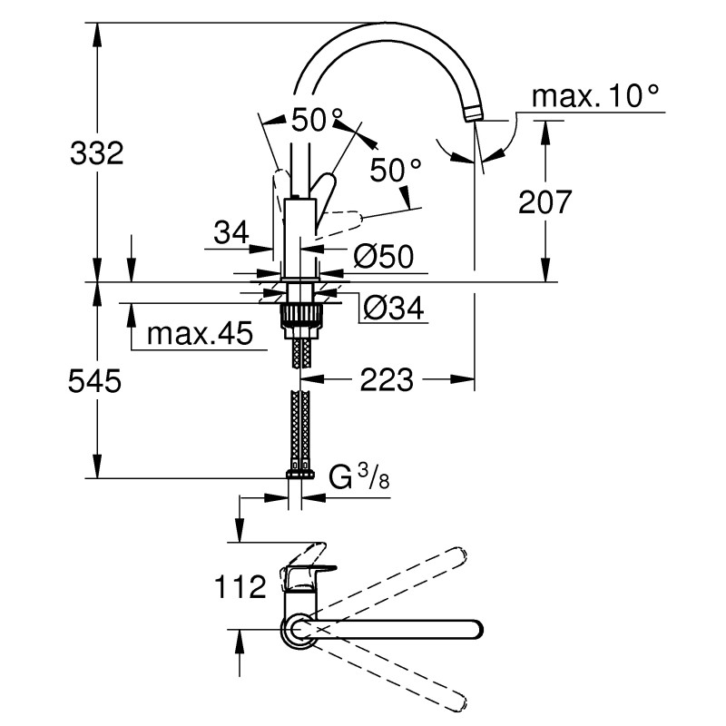 Hansgrohe Змішувач для кухні Start Curve (31554001)