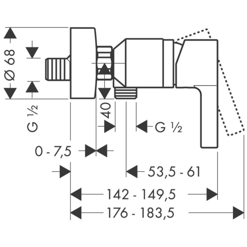Hansgrohe Змішувач для душу Metris E (31660000)