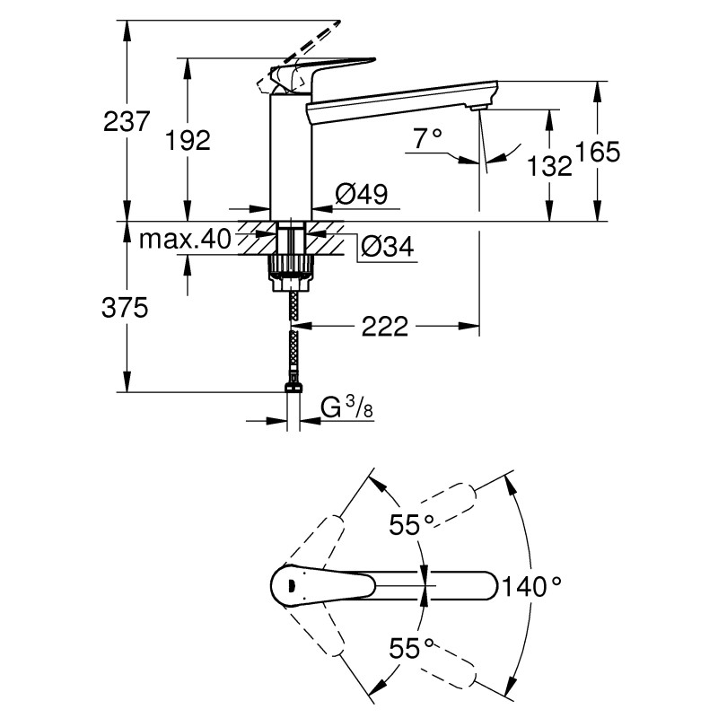 Hansgrohe Змішувач на кухню Start Curve (31717000)