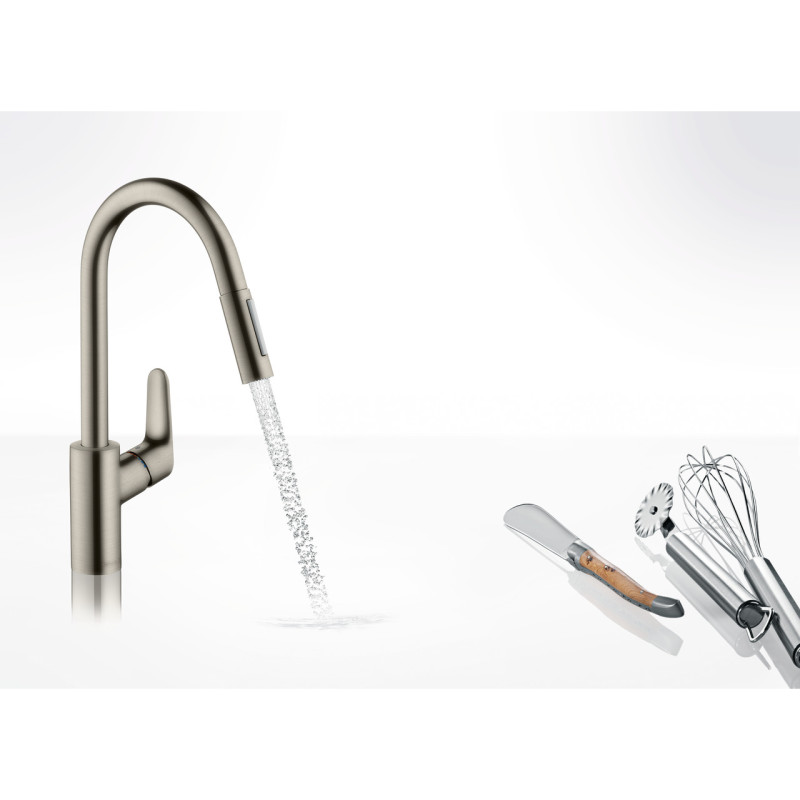 Hansgrohe Змішувач для кухні Focus M41 із душовою лійкою сатін