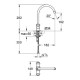 Grohe COSTA S - Змішувач для кухні на один отвір (гнучка проводка), хром, (31819001)