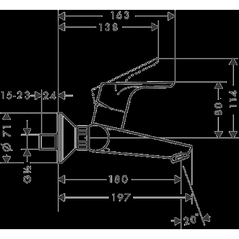 Hansgrohe Focus Змішувач для ванни, одноважiльний, (31923000)