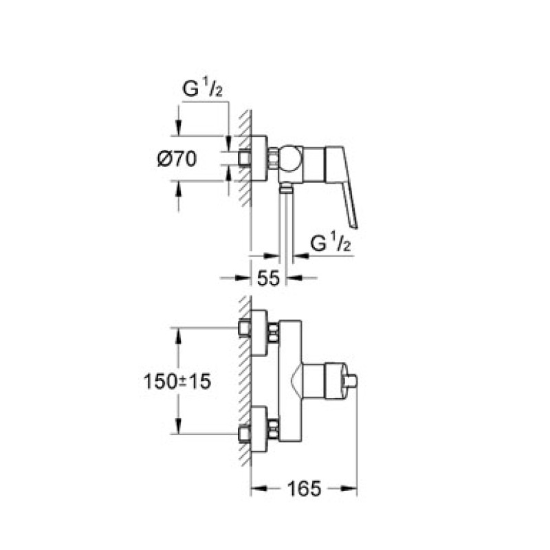 Grohe Feel Смеситель для душа, однорычажный, (32270000)