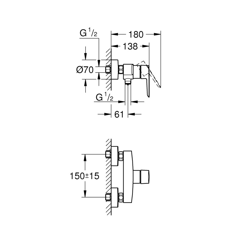Grohe QuickFix Start Одноважільний змішувач для душу (322792432 )