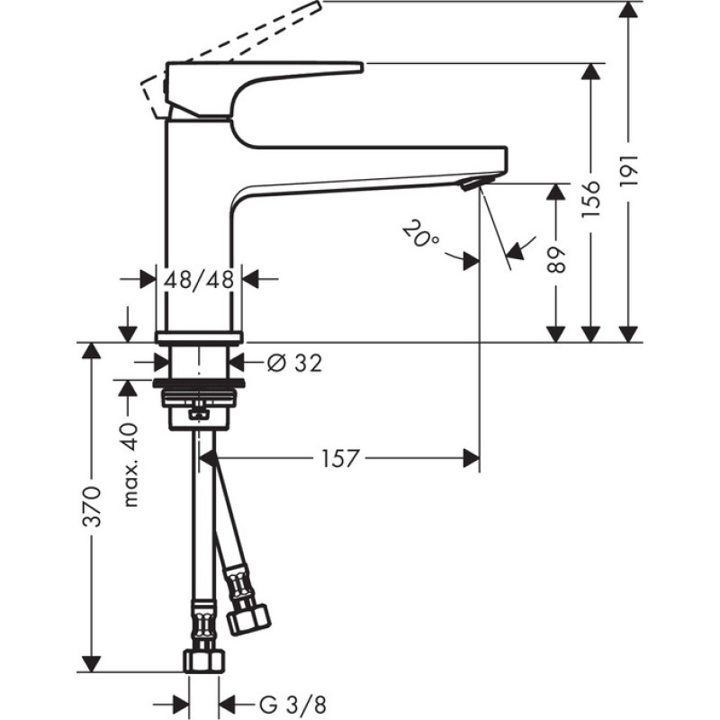 Hansgrohe Metropol 100 Змішувач для раковини, одноважiльний, (32503000)