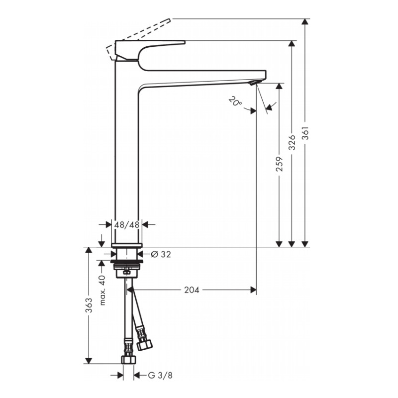 Hansgrohe Змішувач для раковини Metropol (32512000)