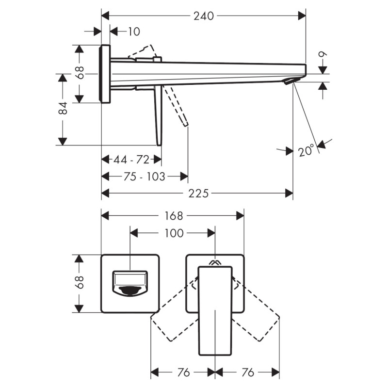 Hansgrohe Змішувач одноважільний для раковини Metropol 225 (32526670)