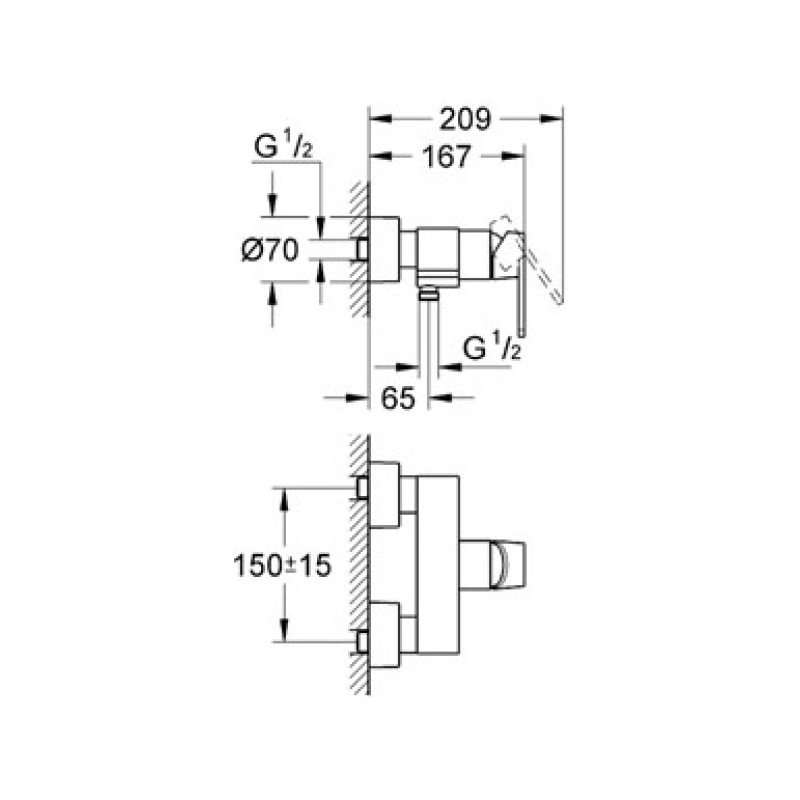 Grohe Змішувач для душової кабіни Quadra (32637000)