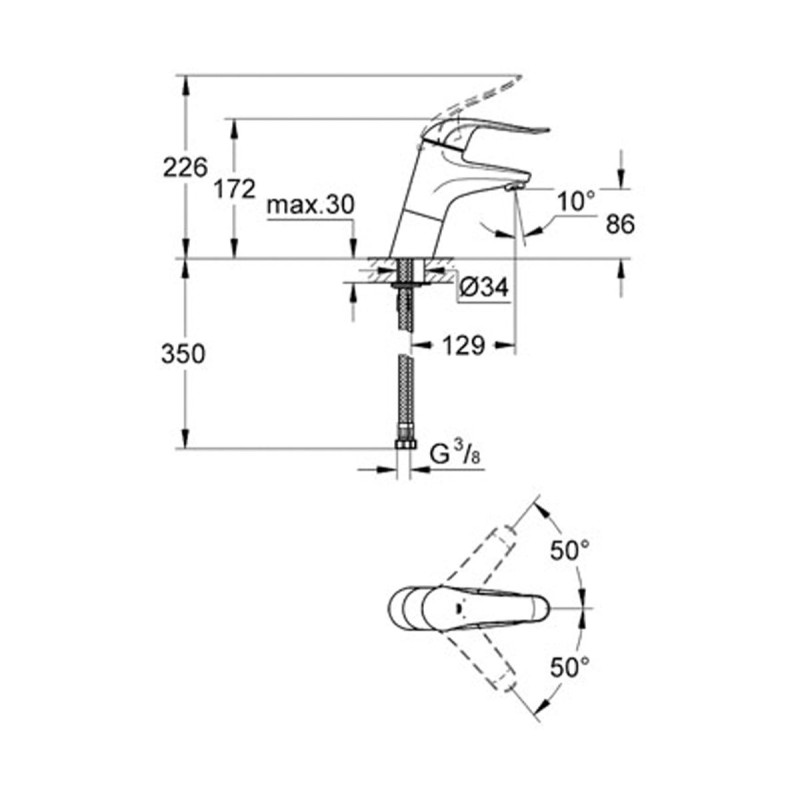 Grohe Змішувач для раковини Euroeco (32765000)