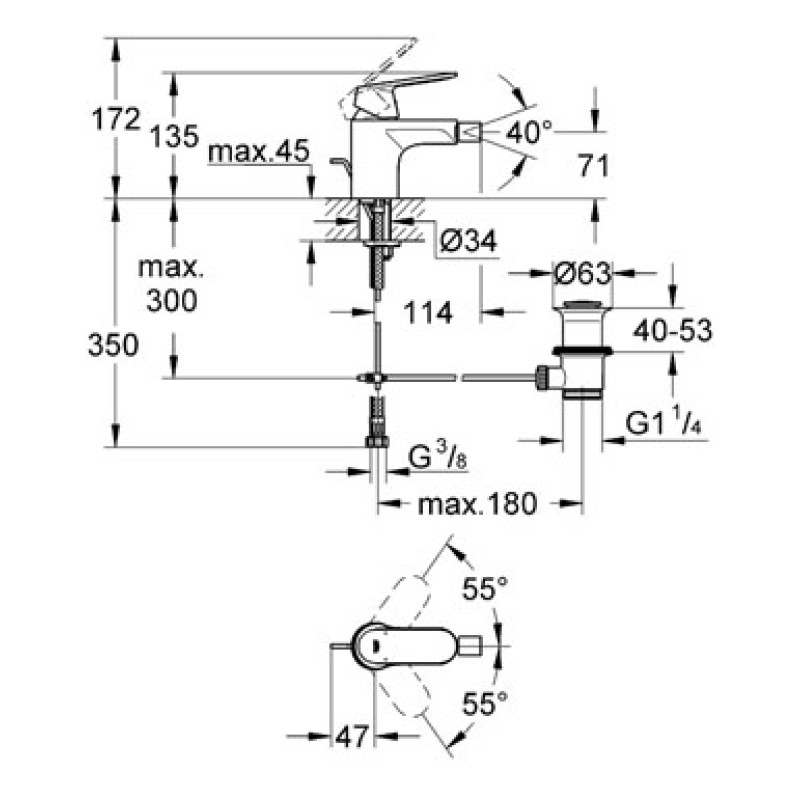 Grohe Змішувач для біде Eurosmart Cosmopolitan (32839000)