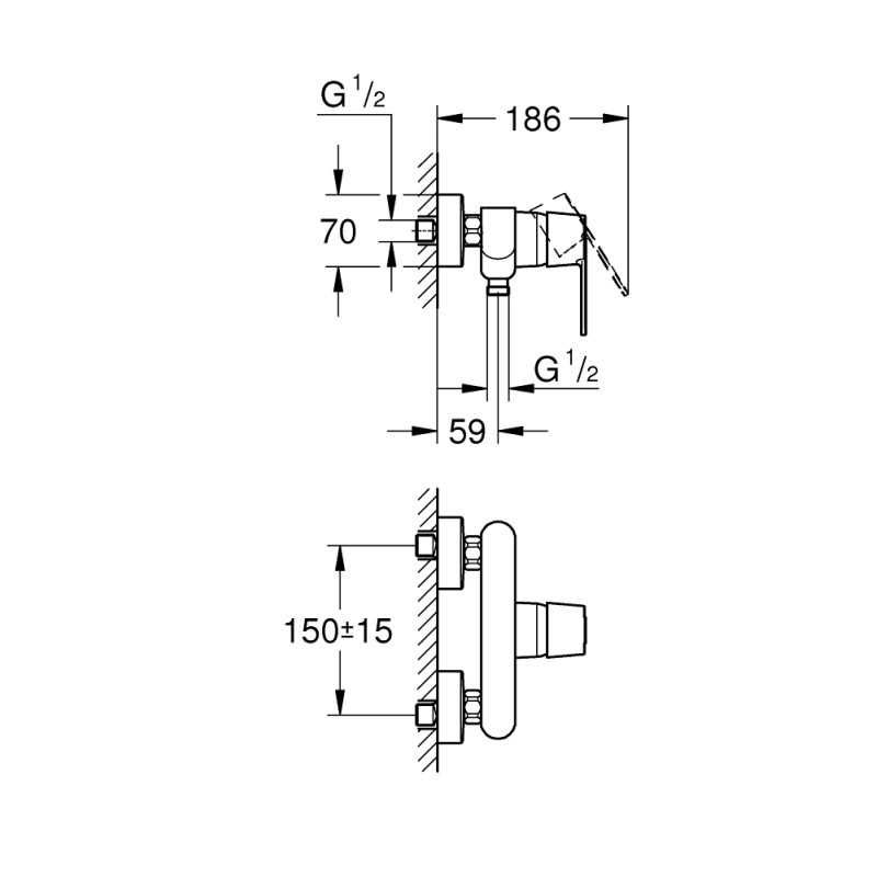 Grohe QuickFix Get Одноважільний змішувач для душу (32888000)