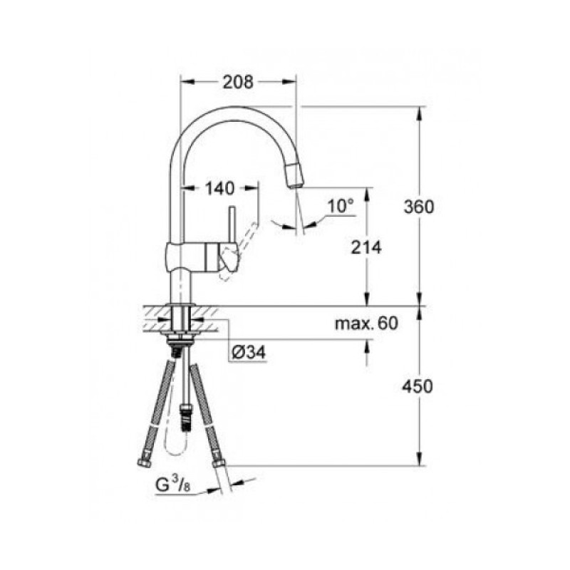 Grohe Minta Змішувач для кухні, одноважiльний, (32918DC0)
