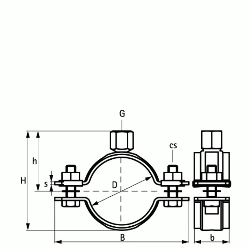 Walraven Хомут BIS HD500 для больших нагрузок без вкладыша М8/10 d 40-45 мм 33038045