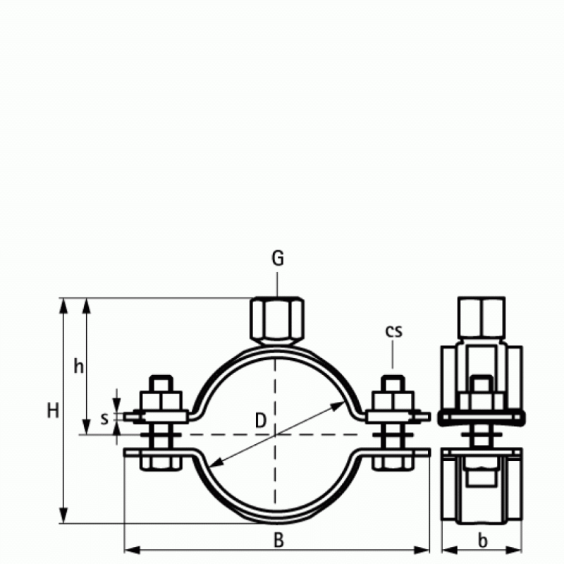 Хомут для высоких нагрузок без вкладыша Walraven BIS HD500 M16 BUP1000 D 424-436 мм 33068436