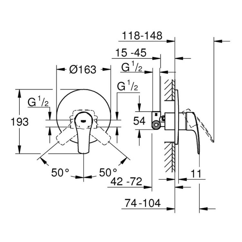 Grohe Змішувач для душу Eurosmart New (33556003)