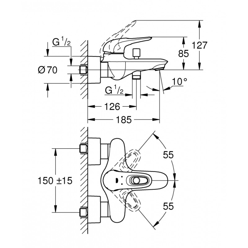 Grohe Змішувач для ванни Eurostyle (33591003)