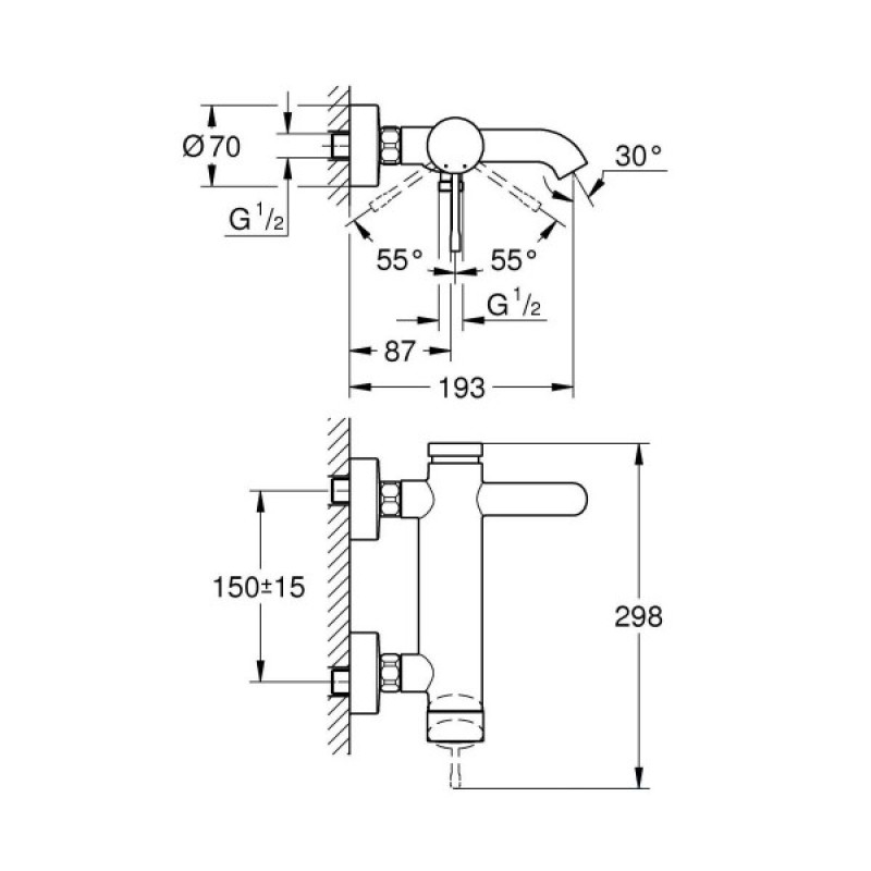 Grohe Змішувач для ванни Essence (33624001)
