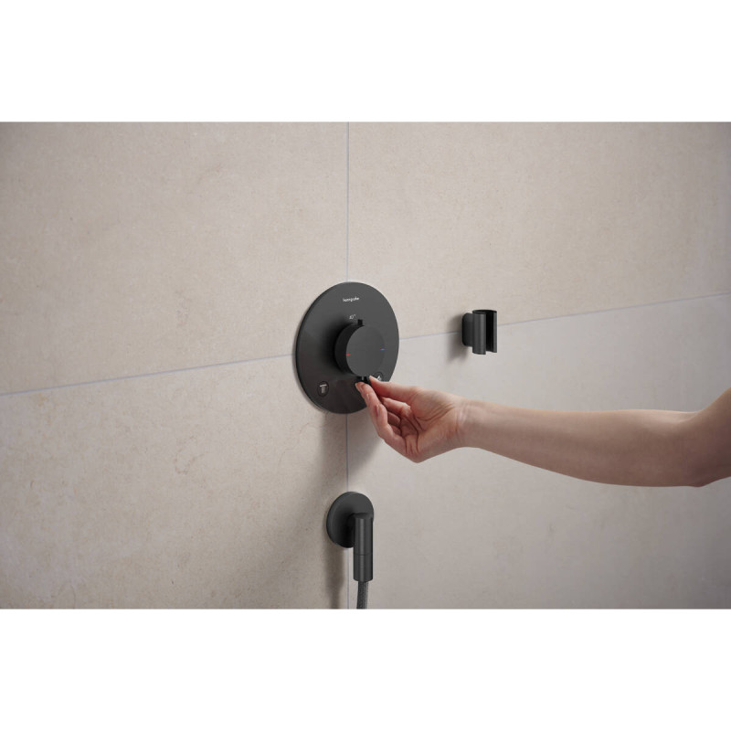 Hansgrohe ECOSTAT COMFORT S термостат для 2х споживачів, ПМ, шліфованний чорний хром, (33715340)