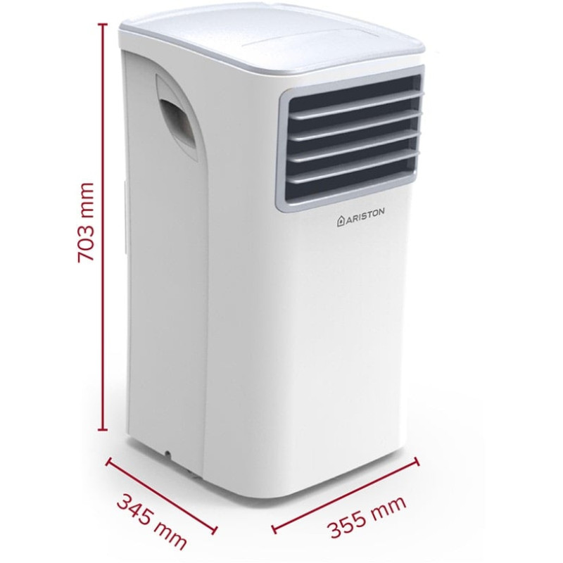 Кондиціонер мобільний Ariston Mobis 8 16м2 on/off 8000BTU 2.3кВт A/- R290 білий (3381430)