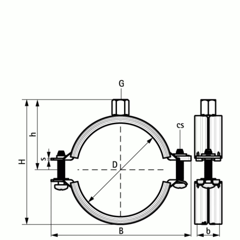 Walraven Хомуты с вкладышем KSB2 M8/10 D 31-35 мм 3396035