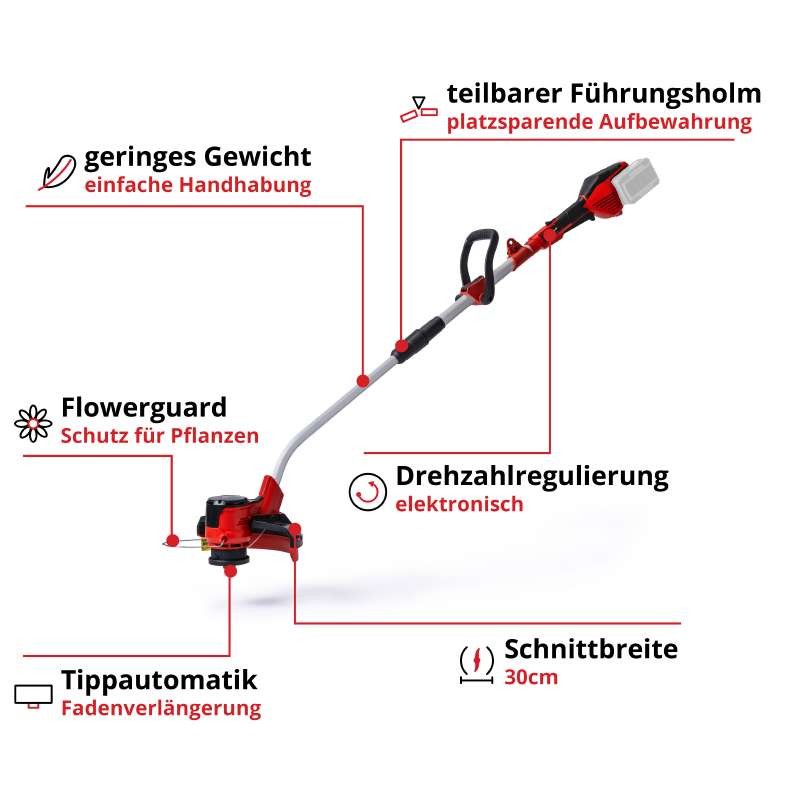 Einhell Тример акумуляторний GE-CT 36/30 Li E - Solo PXC 36В 30см 9000об/хв 3.1кг (без АКБ та ЗП) (3411300)
