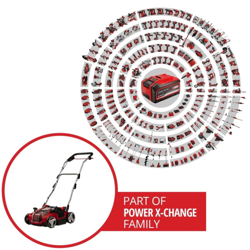 Einhell Аератор-скарифікатор акумуляторний GE-SC 36/35 Li - Solo 36В 35см безщітковий ножи 16шт 9.94кг (без АКБ та ЗП) (3420680)