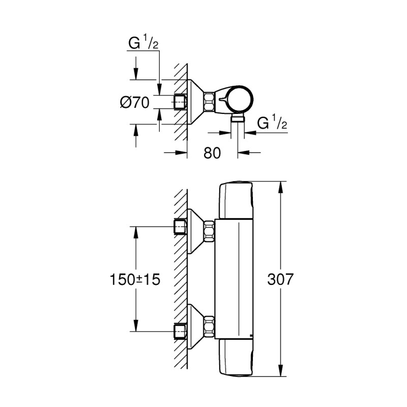 Grohe QuickFix Precision Trend Термостат для душу (34229002)