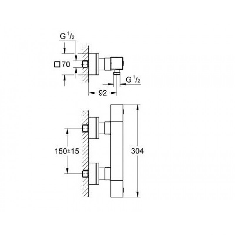 Grohe Термостат для душу Grohtherm Cube, хром (34488000)