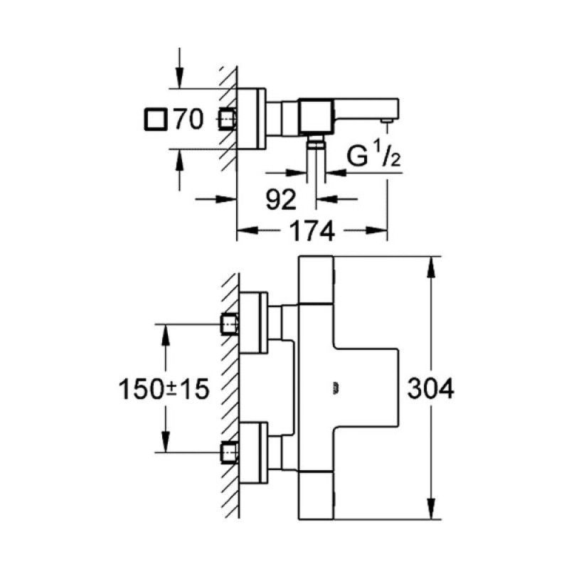 Grohe Термостат для ванни Grohtherm Cube (34497000)