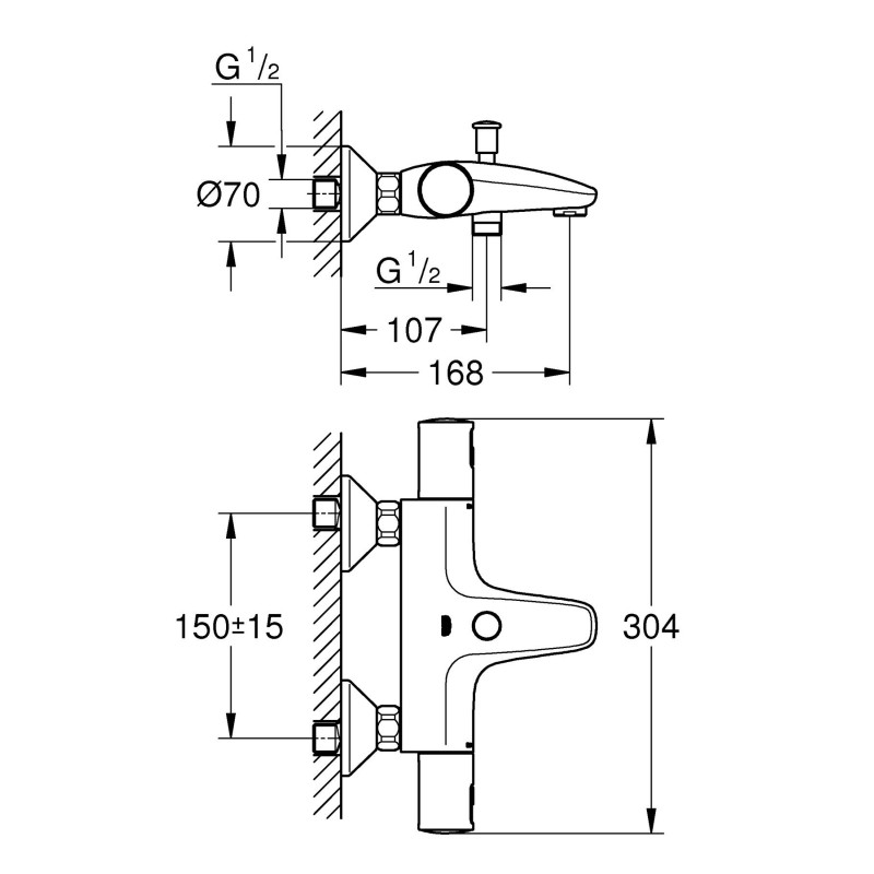 Grohe QuickFix Precision Start Термостат для ванни (345982430)