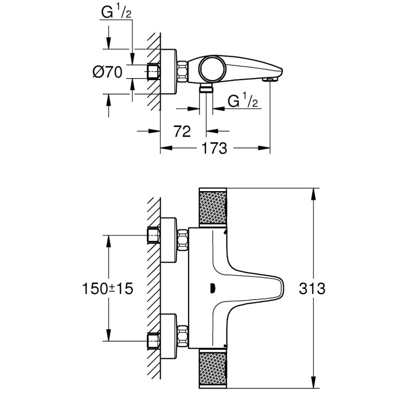 Grohe QuickFix Precision Feel Термостат для ванни (34788000)