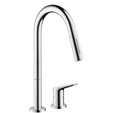 Axor Citterio M Змішувач для кухні, на 2 отвори, з висувним душем, ½, (34822800)