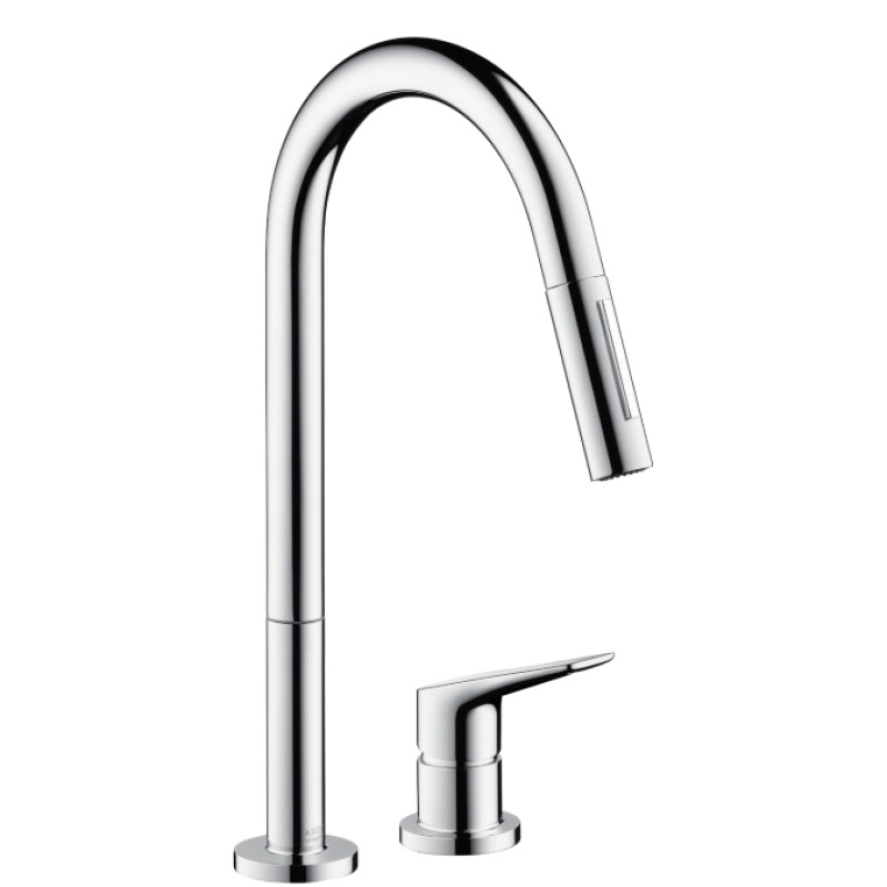 Axor Citterio M Змішувач для кухні, на 2 отвори, з висувним душем, ½, (34822800)