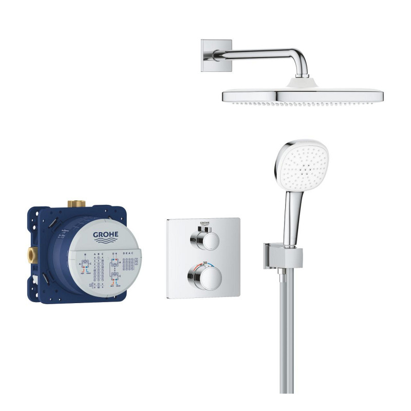Grohe 34871000 GRT THM Душова система на 2 виходи,квадратна, 250 T THM Душова система на 2 виходи,квадратна, 250 (34871000)