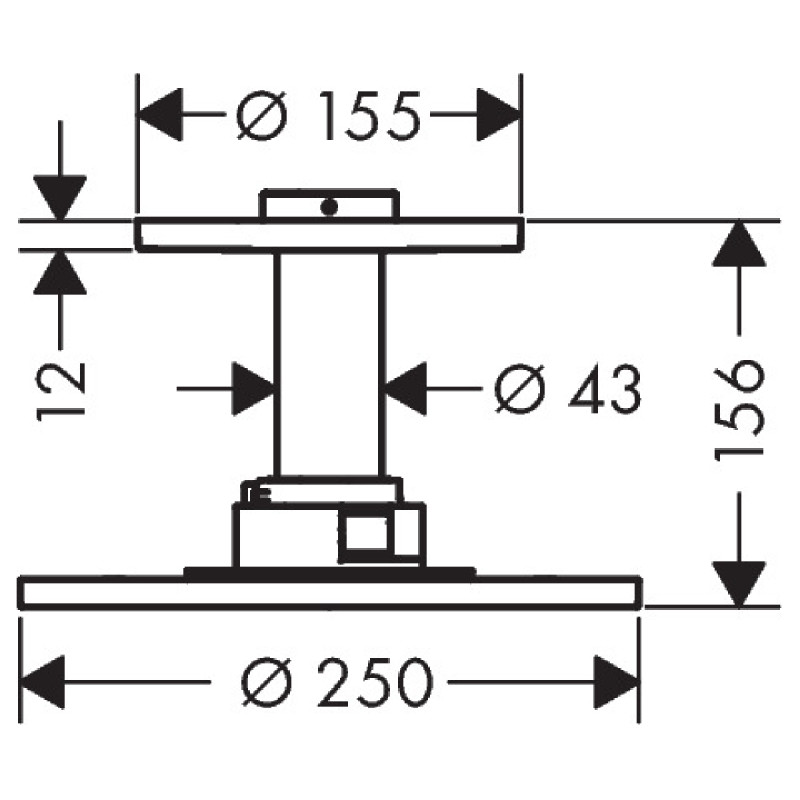Axor SHOWER SOLUTIONS верхній душ 250 1jet, зі стельовим з'єднанням, хром, (35286000)