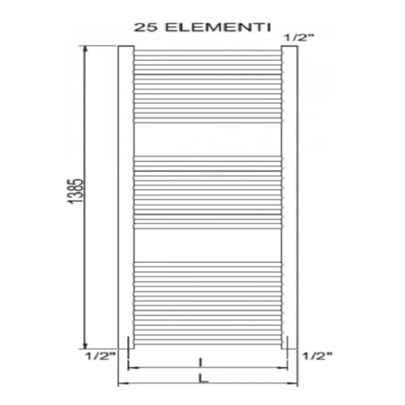 CORDIVARI Рушникосушка RDT Lisa 22 500/1400 білий (3551646101010)