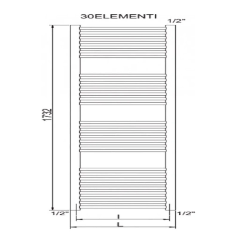 CORDIVARI Рушникосушка RDT Lisa 22 600/1800 білий (3551646101016)