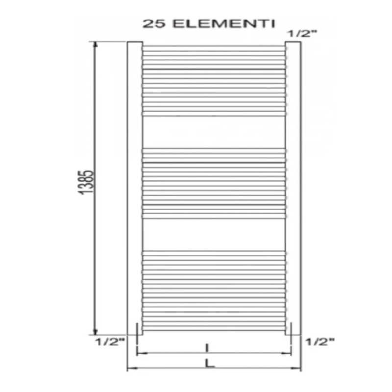CORDIVARI Рушникосушка RDT Lisa 22 Curvo 500/1400 білий (3551646101050)