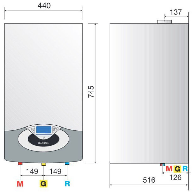 ARISTON Одноконтурный конденсационный котел GENUS PREMIUM EVO HP 45