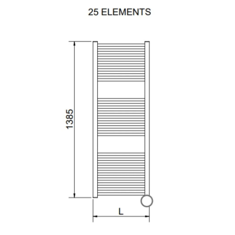 CORDIVARI Електрична рушникосушка Lisa 22 STD 1385x500 700 Вт (3581646100056)